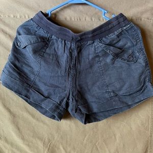 Navy Linen Shorts